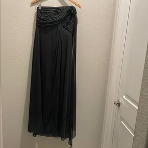 Alex Evenings Green Maxi Asymmetrical Wrap Dress